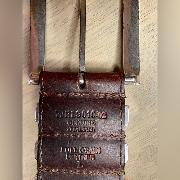 VTG Woolrich Womens Brown Leather Belt Braided -40 In- Silver tone Hardware - Picture 8 of 11